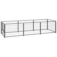 vidaXL Perrera Acero 3 m² Jaula Perros Recinto Cachorro Mascotas Caseta Color Plateado,  Negro, y mas - details 0