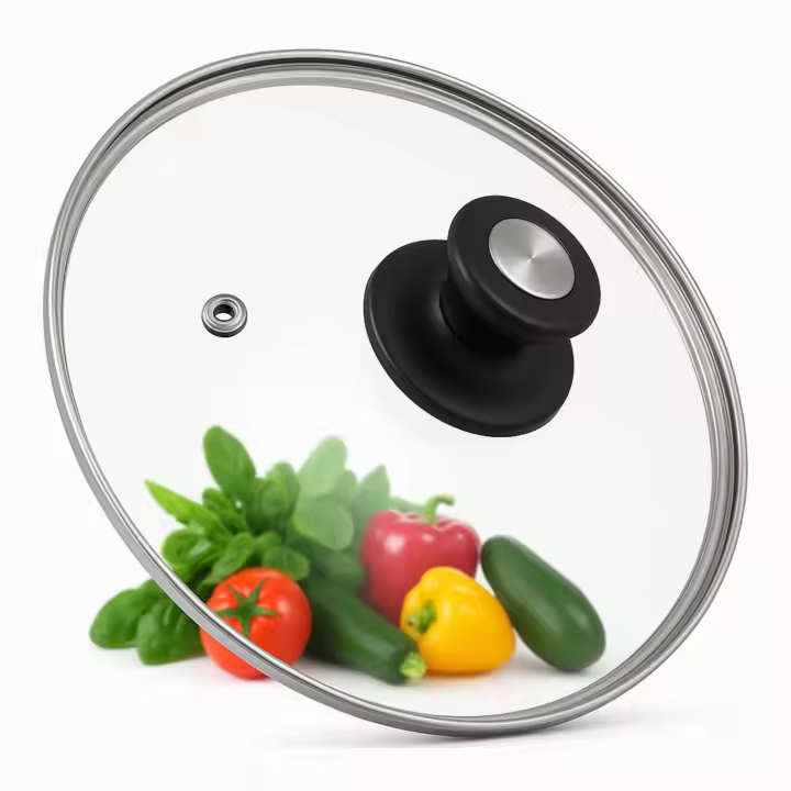 CHEFZOCO Tapa de Cristal para sarten, Tapa de Vidrio Multiusos, Tapadera de Cristal para Olla, Tapa de Cristal con Mango, Tapa Cacerola, Resistente Altas temperaturas, Apto para 28 cm - 1