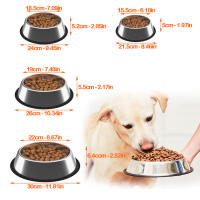 2X Comedero Bebedero Acero Inoxidable para Perro Gato Mascotas Diámetro Diferente Tamaños para Elegir - details 2