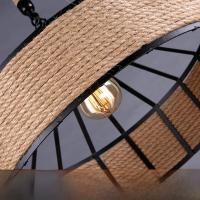 Lámpara Colgante De Hierro Con Cesta Vintage De Henequén Para Cocina Y Comedor Industrial Luz De Techo Retro Con Sombrillas Para Isla De Cocina - details 13