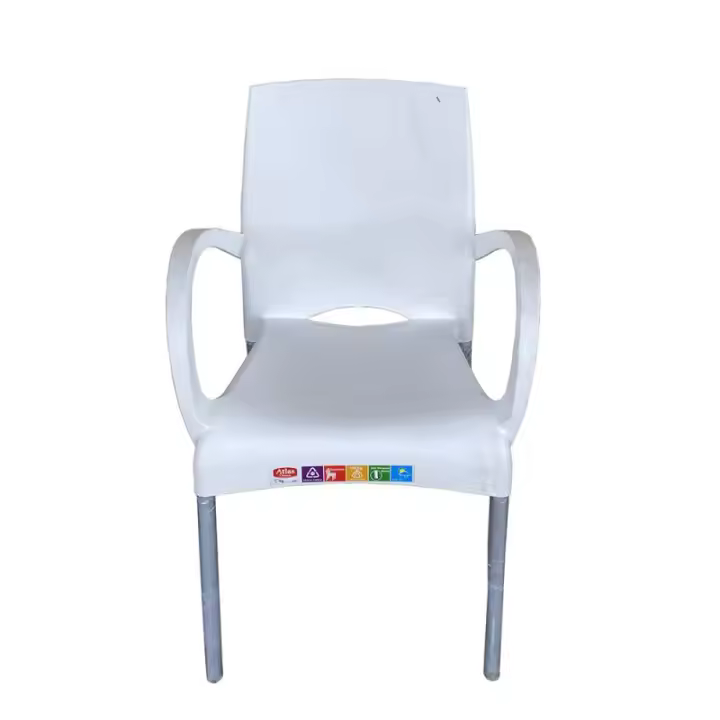 Atlas Sillón de Resina y Aluminio Ourika Blanco para Exteriores Apilable y Resistente a los Rayos UV - 1