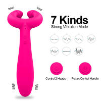 Vibrador Doble Penetración Con 3 Motores Para Mujeres Estimulador De Clit Y Anal Silicone Juguete Sexual Para Parejas - details 6