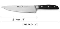 ARCOS Manhattan - Cuchillo Cocinero (210 mm) - Acero Inoxidable Forjado Nitrum® - Mango de Polioximetileno Negro - 160600 - details 0