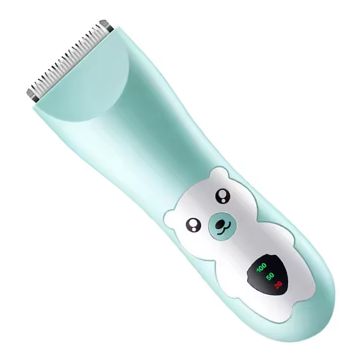Ultra Quiet Baby Hair Clipper Precise Trimming Cordless Rechargeable Cartoon Waterproof Hair Cutter with 2pcs Guide Combs - 1