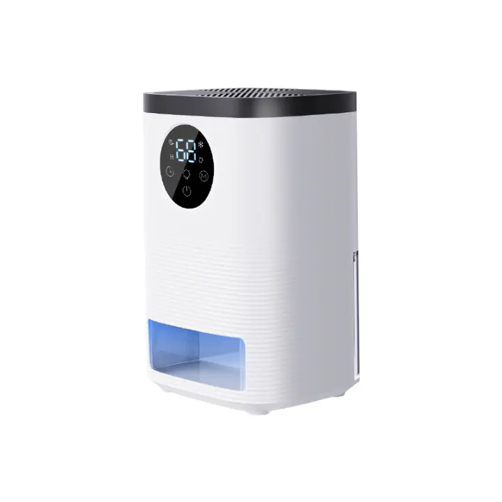 PORCHEDDU Deshumidificador de 1600 ml, Deshumidificador Silencioso de baja humedad de Consumo, Mode de Sueño, apagado Automático, reloj de 24 Horas, desfreezación automática, Luz de Ambiente doméstico - 1