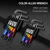 AIRAJ Juego De 9 Piezas Llaves De Allen Multicolor Tipo L Herramienta Universal Con Brazo Corto De Acero Cromo Vanadio - details 0