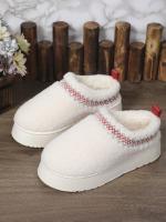 Botas De Nieve Para Mujer Con Suela De Cashmere Grueso Y Plataforma Botas Cortas De Algodón Con Flip-flops Planas Cierre De Cordón Suela De Goma Talla Única - details 13