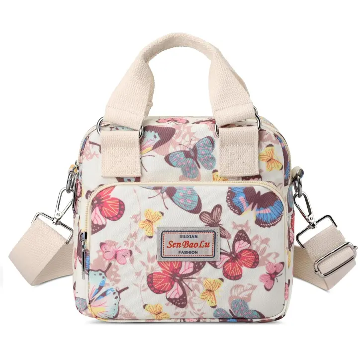 Bolsos de mujer, bolsos cruzados con estampado de moda, bolsos de hombro para mujer, bolso de compras impermeable, bolsos de mujer, bolsos de mujer con múltiples bolsillos y diseño de mariposa - 1