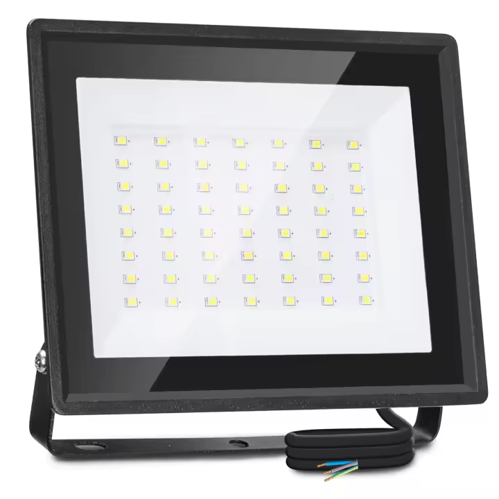 Aigostar Foco LED Exterior 50w 4300LM, Foco Proyectore LED Exterior Impermeable IP65, Focos LED Exterior 56 LED, 6500K Blanco Frío  para Garaje,Jardín,Patio,Parque - 1