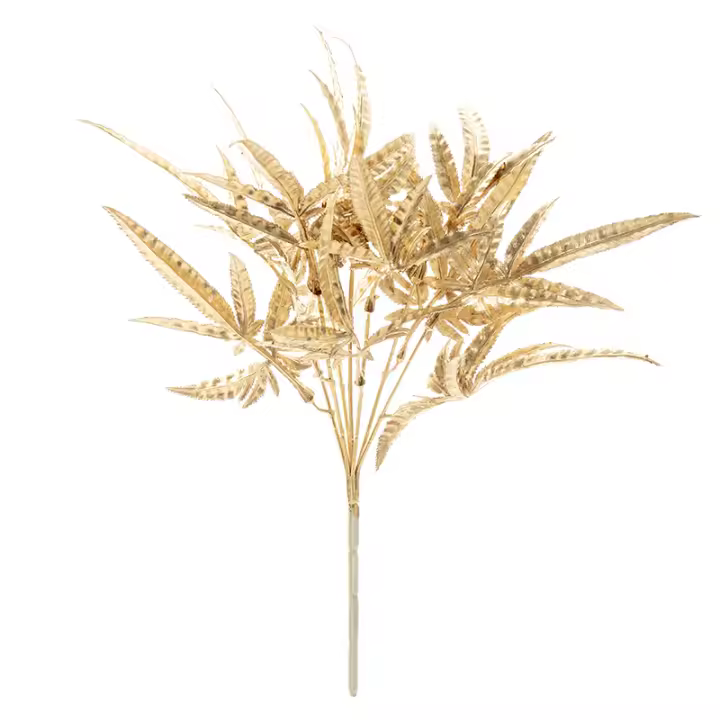 Planta Artificial De Oro Con Flores Falsas Y Grama Plástica Para Decoración De Hogar Boda Navidad Accesorios De Vaso Estilo De Plantas Exteriores Uso En Escritorio - 1
