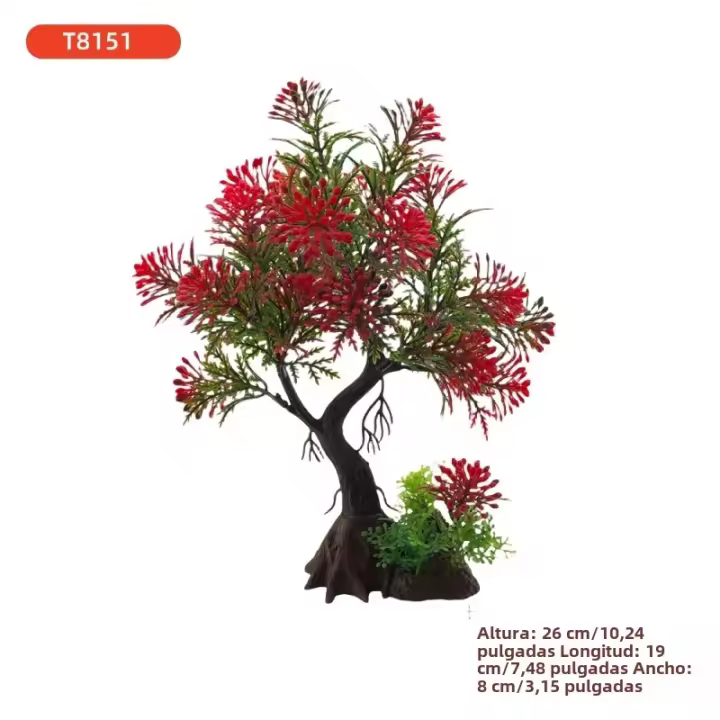 Decoración De Acuario DIY Planta Artificial De Agua Dulce Árbol Y Grama Adornos Para Tanque De Peces Tamaño 26cm/10.24 Pulgadas - 1
