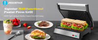 AIGOSTAR Sandwicheras y Panini, Parrilla Eléctrica, Grill ( Apertura de 180º,Placas Antiadherentes,1500W) - details 0