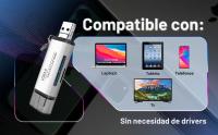 Lector de Tarjetas SD/Micro SD 3.0 NFMAXONE - Adaptador USB Pendrive Card Reader Compatible con SD/SDXC/SDHC/TF/UHS-I, PC, Teléfonos,Tablets. para iPhone 15/16 Pro MAX, MacBook Air/Pro, Galaxy S25, etc. Nf3 - details 3