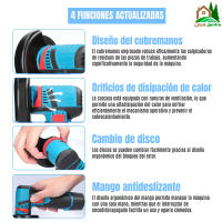Mini Amoladora Angular 12V Linea Hd | 2 Baterías, 2 discos, cargador y estuche. Mini Radial. - details 3