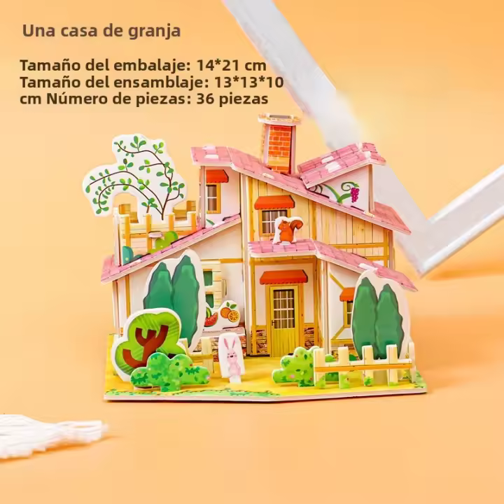 Puzzle De Mano 3D Puzzle De Casa Modelo DIY Juguetes Para Niños Y Niñas Papel Jigsaw Puzzle Regalo De Navidad Para Bebés - 1