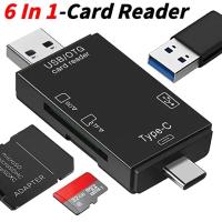 Adaptador de lector de tarjetas MicroSD 6 en 1 USB a SDTF SDXCs para PC, portátil, smartphone y más lector de tarjetas de smartphone - details 0