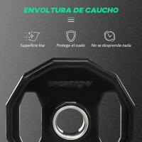 SPORTNOW Juego de 2 Discos de Pesas Olímpicas 5 kg/10 kg Hierro Fundido Placas de Pesas con Orificio de 5 cm para Entrenamiento Fitness en Gimnasio Casa Negro - details 6