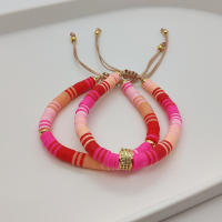 KKBEAD Pulsera De Disco Heishi Para Mujer Pulsera De Arcilla Polimérica De Otoño E Invierno Joyería De Moda Ajustable Colorido - details 1