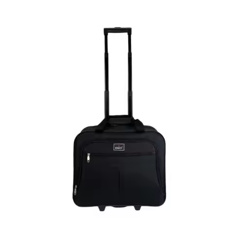 Teovel Maletín con 2 Ruedas - Porta Ordenador, Porta Documentos - Ref 45 - Compartimento Portátil - Bolsillos Exteriores - Ruedas Resistentes - Equipaje de Mano - Medidas 45x40x20cm - Negro - - 1