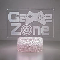 Lámpara Nocturna LED 3D Para Juego Y Dormitorio Decoración De Habitación Con Logo De GameZone Regalo De Cumpleaños Para Niños Luz Sensorial Para Mesa De Juego - details 3