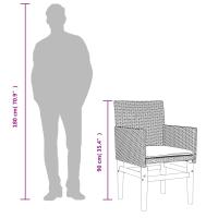 vidaXL Sillas de jardín con cojín 2 uds ratán PE beige y madera acacia - details 7