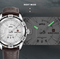 Reloj De Pulsera De Cuarzo NAVIFORCE Militar Deportivo Para Hombres Con Mostrador De Fecha Y Luz Táctil Resistente Al Agua De Cuero Reloj De Moda Casual - details 5