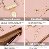 Monedero para mujer, monedero pequeño de cuero plegable para mujer con tarjetero para tarjeta de crédito, identificación y efectivo (rosa) - details 2