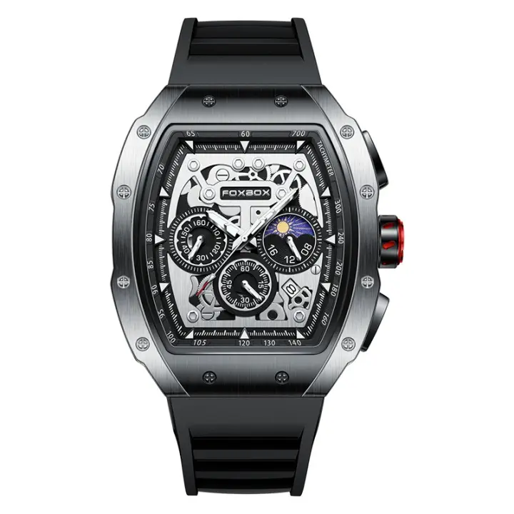 Reloj De Pulsera De Cuarzo Para Hombre LIGE Impermeable FOXBOX Marca Top Lujo Militar Deportivo Moda Cronógrafo Relogios Masculino Con Manos Luminosas Y Fase Lunar - 1