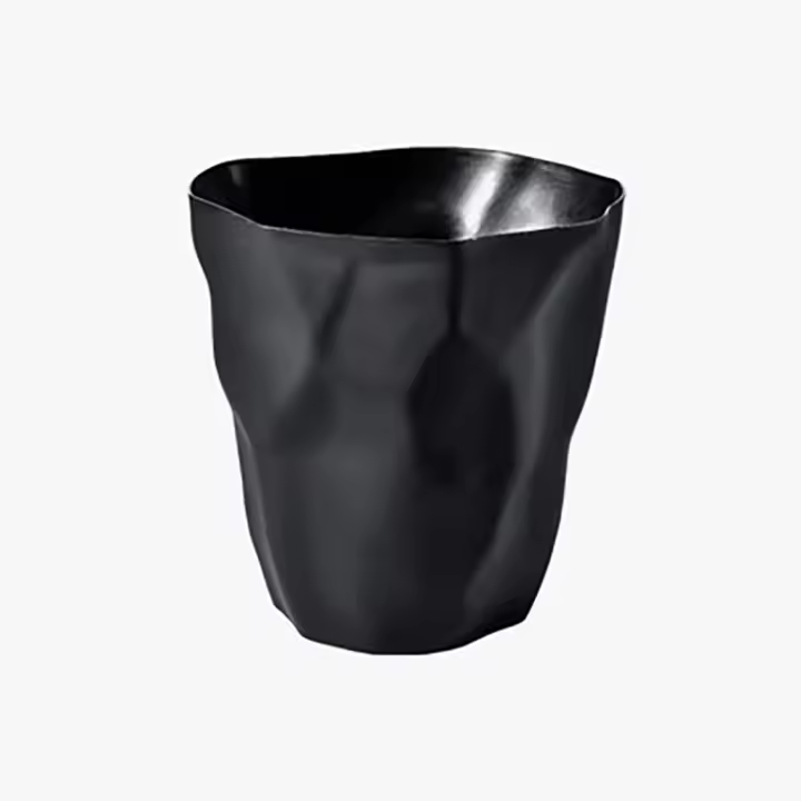 Papelera de Color Negro🖤 - ROSA en Polipropileno - diámetro 24cm alto 24cm - 1