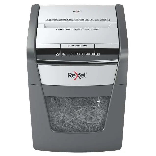 Rexel Optimum Autofeed 50x - Trituradora Automática de Papel - 1