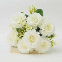 Flores Artificiales De Seda Rosa Y Blanca Peonía Decoración Para Hogar Y Boda Disposición En Sala De Estar Y Comedor Arreglo De Flores Falsas Para DIY - details 1