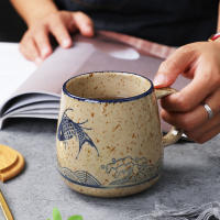 Taza De Café Cerámica Japonesa Retro De 350ml Con Tapa Y Cuchara Taza De Leche Para Desayuno Resistentes Al Calor Para El Hogar Vaso De Té Regalo - details 8