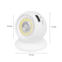 Lámpara De Pared Magnética Con Sensor De Movimiento PIR Luz De Noche LED COB 360° Rotativa USB/Batería Para Dormitorio Baño Cocina - details 1
