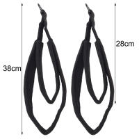 2pcs Anillas De Pilates Dobles Con Correas Para Pies En Negro Equipo De Fitness Reformer Con D-rings Bandas De Resistencia De Poliéster - details 2