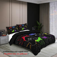 Juego De Sábanas Con Patrón De Control Remoto De Juego 3 Piezas Funda De Edredón Y 2 Fundas De Cojines 100% Poliéster 90gsm - details 3