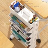 Estante De Libros Móvil De Piso Con Ruedas Gran Capacidad Multi-capa Para Estudio Estante De Almacenamiento De Ruedas Para Mesa - details 13