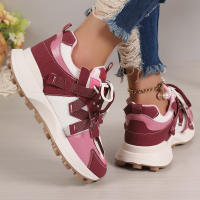 Nuevas Zapatillas De Mujer 2024 Cómodas Y Transpirables Con Cordones Plataforma Baja Para Exterior Casual Colorido Mesh - details 7