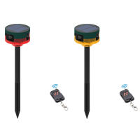 Repellente De Animales Grabable Repelente Solar De Pájaros Con Control Remoto Y Luz Destellante Para Granjas Jardines Frutales - details 15