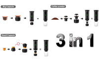 Cafetera espresso portátil para camping, máquina de café expreso, inalámbrica, eléctrica, 3 en 1, cafetera en polvo para el hogar, viajes, camping - details 5
