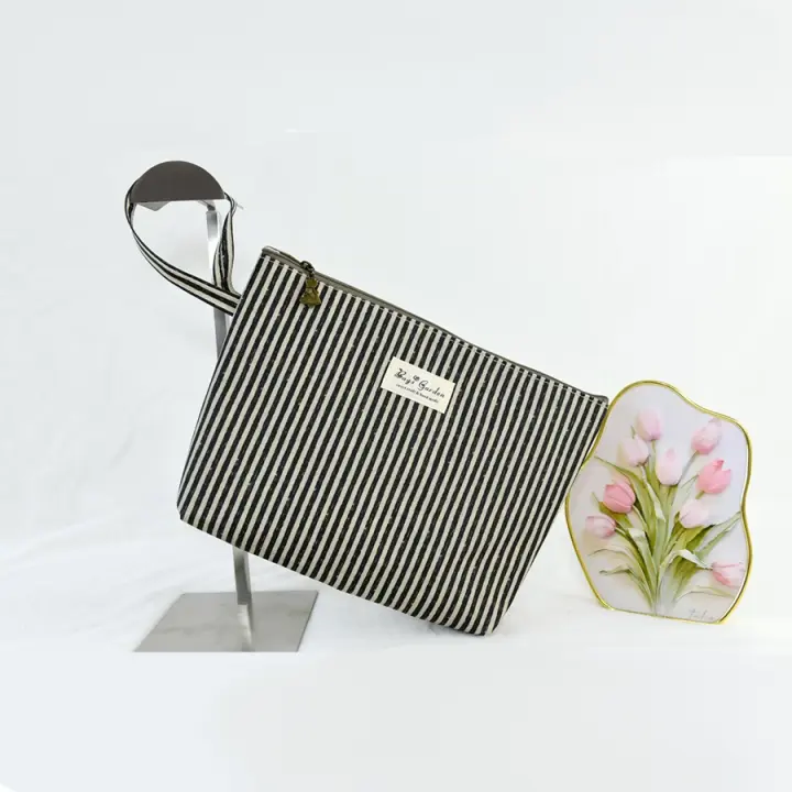 Bagsgarden Neceser Grande Impermeable Rayas - Bolsa de Viaje de Gran Tamaño para Artículos de Aseo - 1