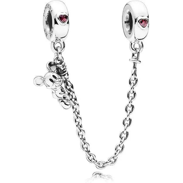 PANDORA Disney Joyería de plata de ley con diseño de Mickey y Minnie，Incluye Caja Original - 1