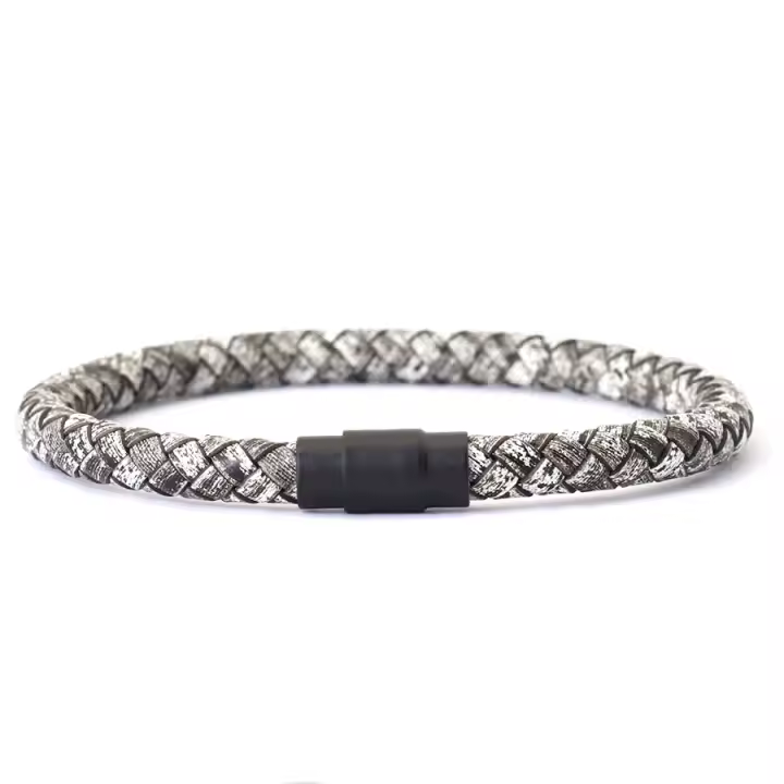 Pulsera De Cuero Minimalista Para Hombre Con Hebilla Magnética Accesorios De Moda Stackable Pulsera De Lujo Para Ocasiones Casual - 1
