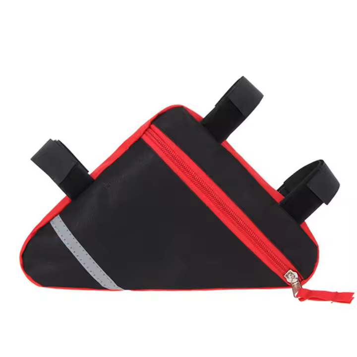 Bolsa para bicicleta con cremallera, tejido impermeable alforja para móvil, llaves para manillar de bici - 1