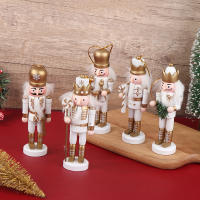 1PCS Nutcracker Puppet Soldier Pendant 6/12CM Miniatura Soldado De Navidad Decoración Para Escritorio Adorno De Hogar Figura De Madera - details 1