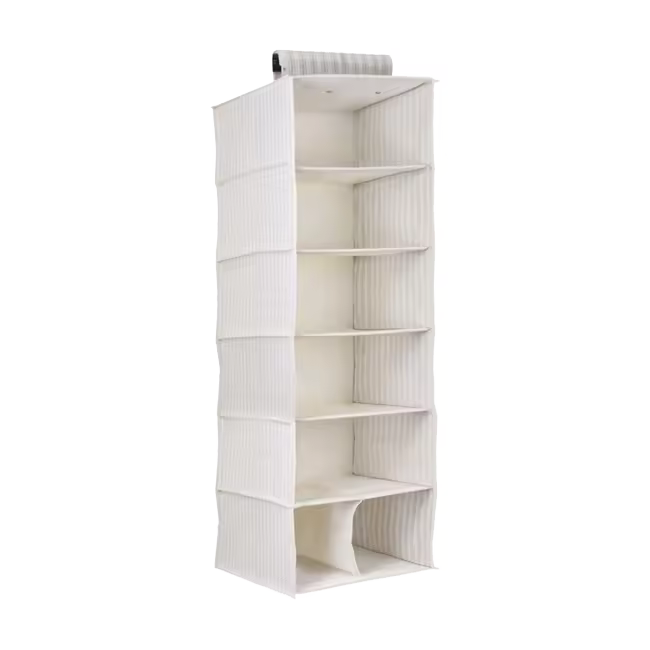 ORGANIZADOR ARMARIO PARA COLGAR RAYAS BEIGE  30x30x90 CM - 1