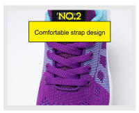 Zapatos Casuales Para Mujer Suela Antideslizante Transpirable De Encaje Y Malla Con Cordones Elásticos Antideslizantes Y Suaves Para Caminar - details 4