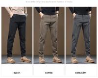 Nuevos Pantalones Casuales De Otoño E Invierno Para Hombre 2024 Estilo Recto Y Slim Pantalones Negros Grises Café Para Trabajo Y Ropa Masculina - details 1