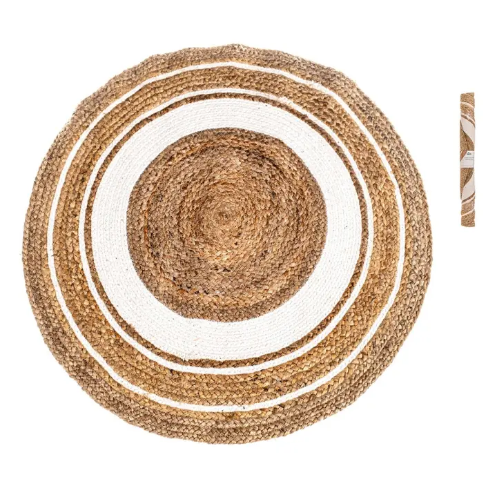 Alfombra de Yute ø 80 Cm Caison - Resistente y Duradera - Diseño Rústico y Elegante - 1