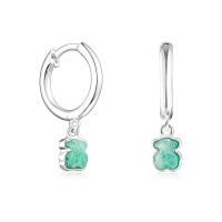 BIT Pendientes de Plata de Primera Ley para Mujer con Motivo de Oso, Cierre Criolla, Elegante y Diferente, Colección Cool Color，pendientes mujer plata 925，pendientes mujer，Joyeria y bisuteria para mujer - details 0
