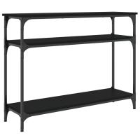 vidaXL Mesa consola madera de ingeniería 100x29x75 cm Negro, Roble Sonoma, Roble ahumado Mesa de sofá Mesa de Entrada para Salón Consola de Entrada Mueble Recibidor Mesita Mesa auxiliar Salon - details 3